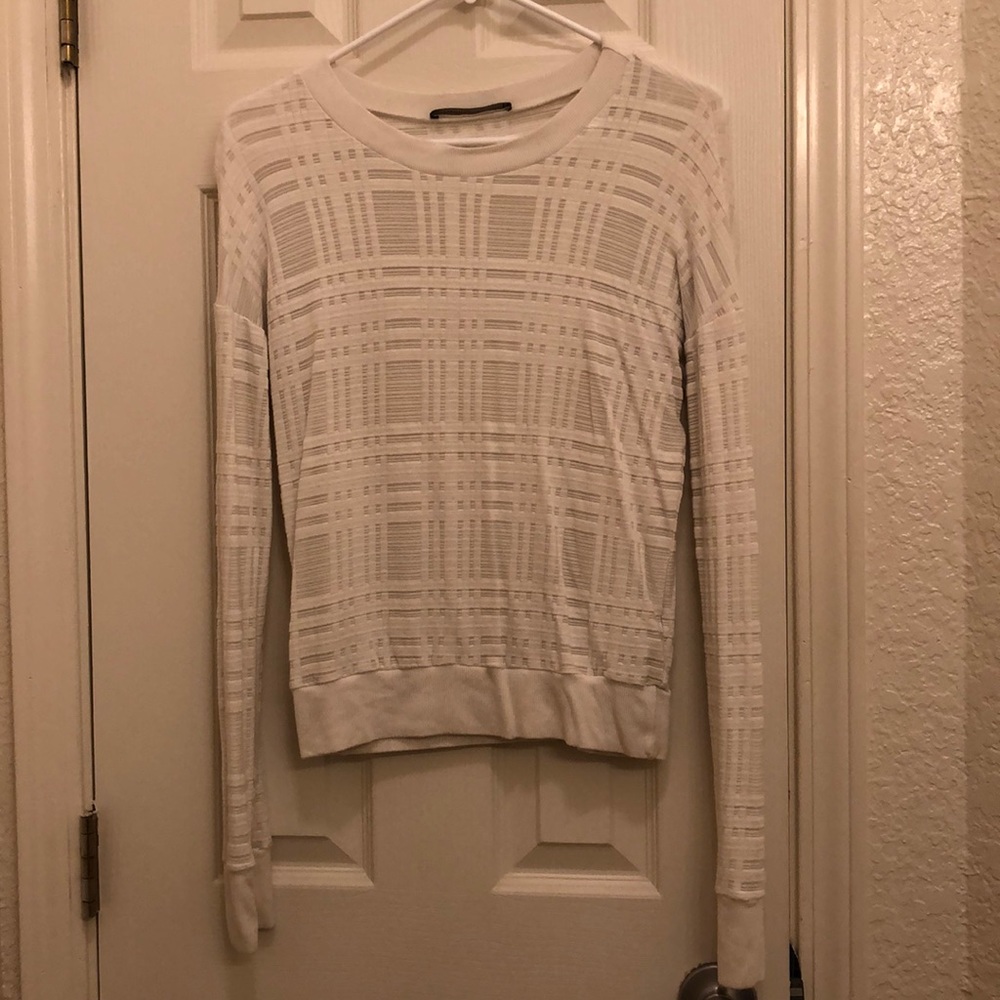 Semi-sheer white soft sweater